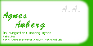agnes amberg business card